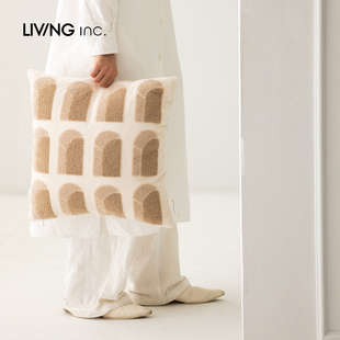 奶油几何艺术客厅沙发抱枕轻奢靠枕 法式 LIVING inc.构筑·文明宫
