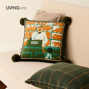 LIVING 插画艺术ins抱枕客厅沙发靠背垫办公室靠枕 inc.治愈超市