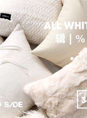 LIVING inc.%白 纯白色系法式沙发抱枕轻奢高级设计感样板间靠垫