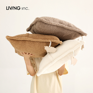 LIVING ins风抱枕沙发客厅靠垫套飘窗床头靠枕头大 inc.羊羔毛绒