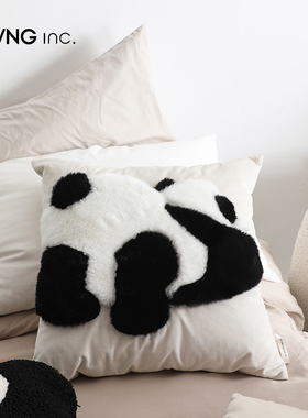LIVING inc.熊猫 毛绒抱枕可爱卡通靠枕头床头垫沙发客厅宿舍学生