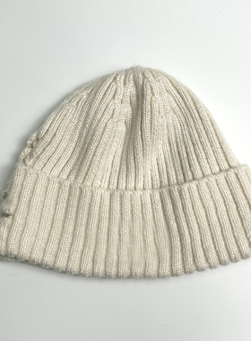 IRON MADE 25FW自主Atiis风格/金属标基础款奶白暖色冷帽针织帽