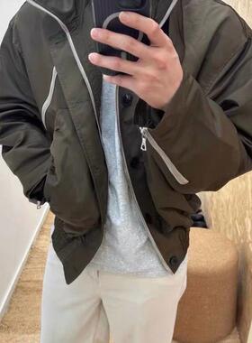 自主 DVN风格24FW结构拉链尼龙宽松休闲夹克外套男女