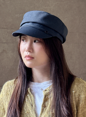 26年洋气精致个性贝雷帽画家帽潮日系女士灰色秋款鸭舌帽骑士帽