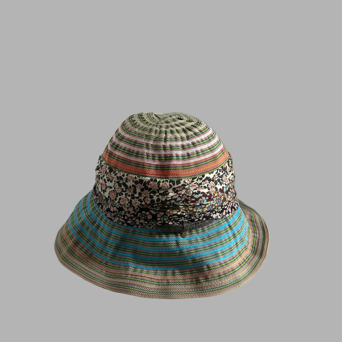 防晒帽女士春夏显白韩版太阳帽26年新款彩色碎花条纹轻便遮阳帽