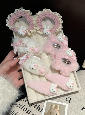 ins高颜值少女粉米菲兔蝴蝶结