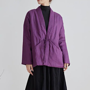日常大码冬装居士服夹棉加厚棉袄中式国风棉衣外套佛系禅意茶服