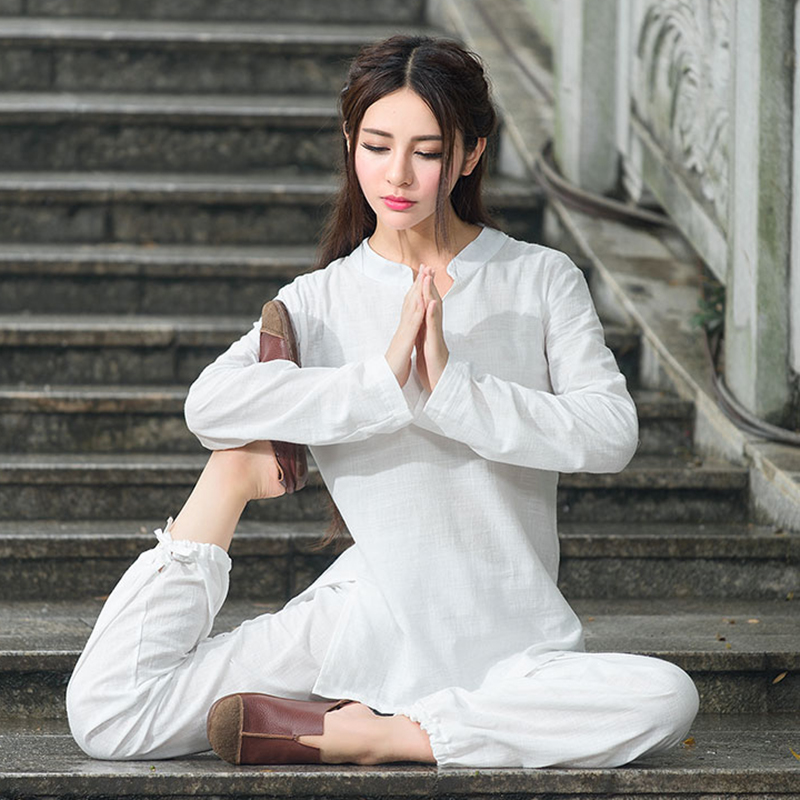 中式仙气禅服打坐练功服禅意佛系女装修行冥想拜佛居士服太极套装