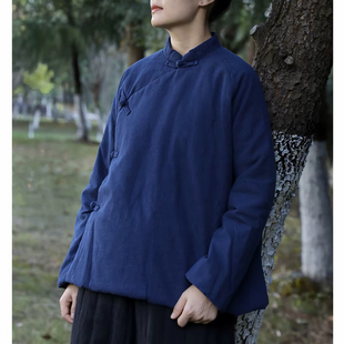 大码打坐禅服居士服女款秋冬禅意佛系女装新中式棉衣茶服夹棉外套