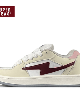 超拽SUPERDRAG 原创闪电面包鞋小众百搭低帮板鞋女复古休闲鞋子潮