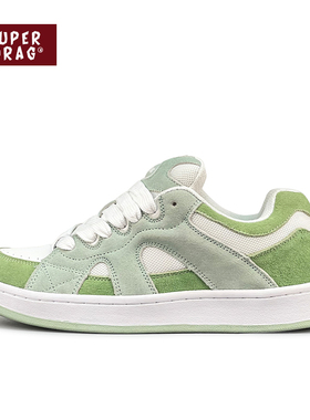 超拽SUPERDRAG 面包鞋原创翻毛皮薄荷绿复古休闲运动滑板鞋男女潮