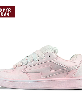 超拽SUPERDRAG 原创擦色闪电板鞋女ins潮百搭低帮复古休闲面包鞋