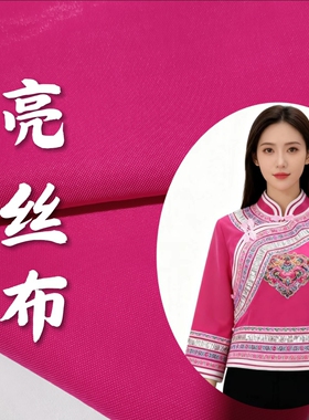玫红色制衣服亮丝布料