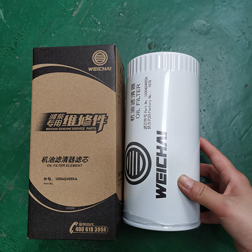 潍柴动力原厂机油滤芯24655a/0818维修件载货搅拌车工程车两气门