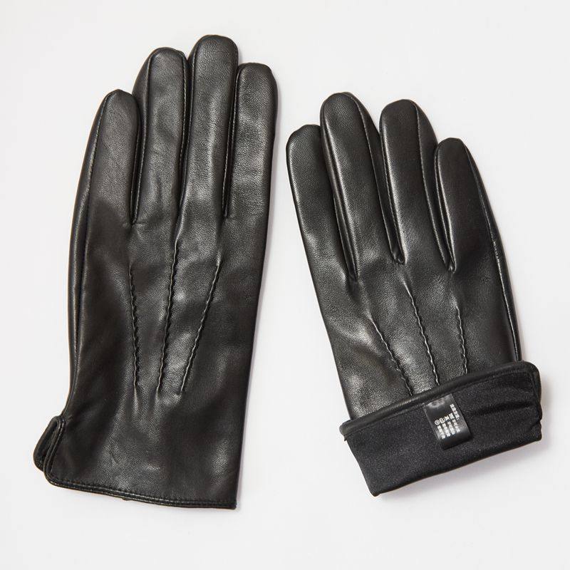thumbnail for Cashmere Touch Screen Lambskin Gloves Men's Genuine Leather Gloves Winter Fleece-Lined Thickened Warm Cycling Motorcycle Pure Leather