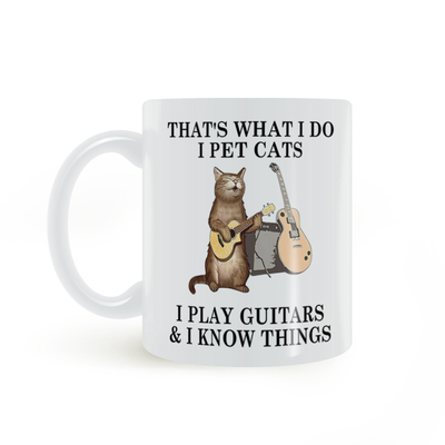 弹吉他吉他爱好者马克杯猫咪讽刺