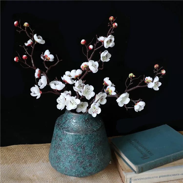 仿真梅花枝假花摆件防真花腊梅干花花束干枝客厅摆设餐桌装饰花艺