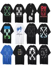 25 Summer OFF-WILARD New OW Letter Printed Casual Short sleeved T-shirt Street Hip Hop Men's and Women's Trend