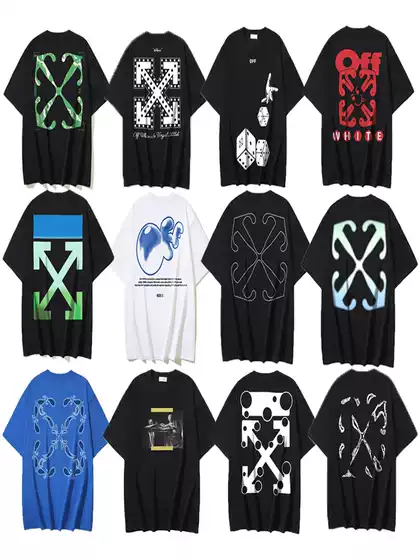 25 Summer OFF-WILARD New OW Letter Printed Casual Short sleeved T-shirt Street Hip Hop Men's and Women's Trend