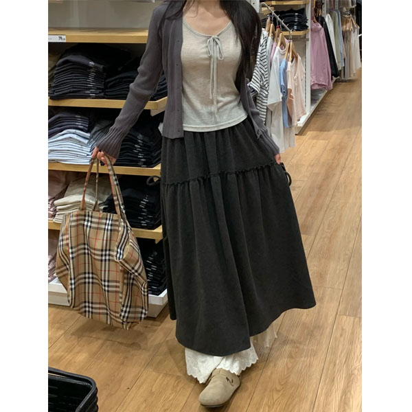 毛呢半身裙女秋冬今年流行新款大码胖mm遮肚显瘦梨型身材a字伞裙