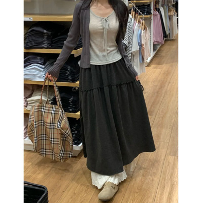 毛呢半身裙女秋冬今年流行新款大码胖mm遮肚显瘦梨型身材a字伞裙