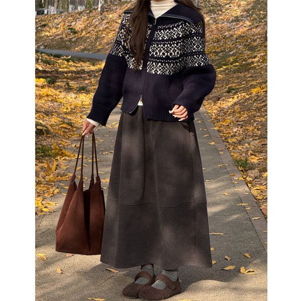 胖mm灰色毛呢半身裙女大码2026新款高腰显瘦a字伞裙中长款花苞裙