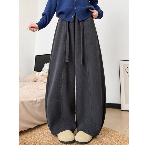 加绒加厚卫裤女冬季新款黑灰色弯刀裤大码胖mm宽松显瘦镰刀运动裤