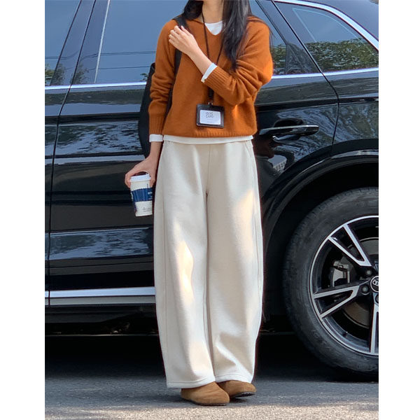 米杏色加绒阔腿裤女冬季大码胖mm宽松显瘦今年流行加厚休闲直筒裤,女装/女士精品,大码裤装,淘宝优惠券,粉丝福利购,淘宝优惠卷