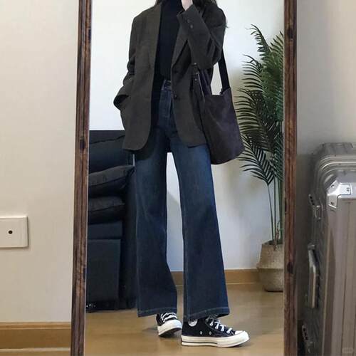 真的没有拉腿！设计感牛仔裤