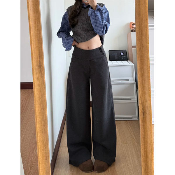 加绒加厚毛呢西装裤女2026新款胖mm显瘦梨型身材遮胯显瘦阔腿裤子,女装/女士精品,大码裤装,淘宝优惠券,粉丝福利购,淘宝优惠卷