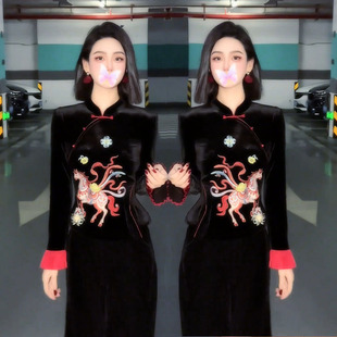 新中式高级感气质优雅两件套女2026春季新款重工刺绣马上衣阔腿裤