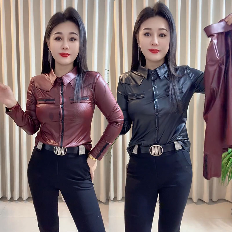 修身显瘦气质时尚百搭豹纹衬衫女