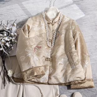深圳南油新中式国风提花羽绒服高级感刺绣鹅绒拜年改良唐装外套冬