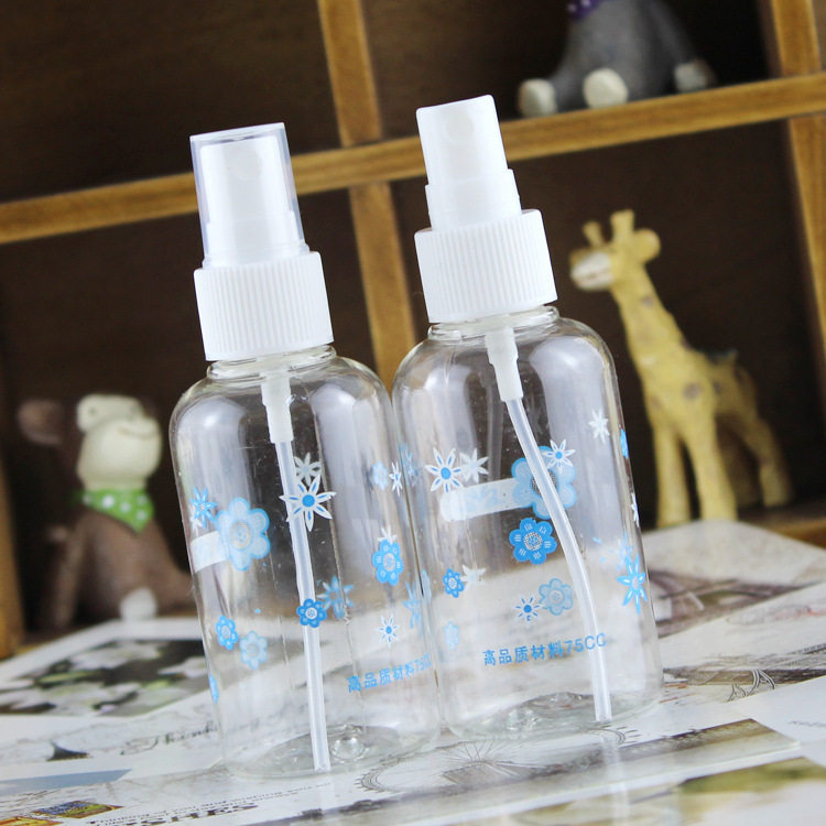 按压式美容工具小喷瓶 酷品透明塑料喷雾瓶 化妆品分装喷壶75ml