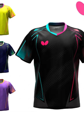 蝴蝶日本2025年新款蝴蝶乒乓球服速干吸汗宽松短袖男女儿童订制