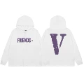 White Purple FRIENDS (Hem Distressed) Non-Fleece