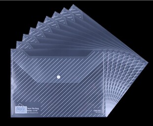 得力5501透明文件袋档案袋5502按扣资料袋办公用品防水纽扣袋10个