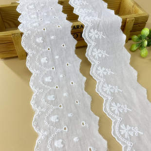 自产自销现货裙边裙摆手工diy6.5厘米宽白色镂空花边辅料棉布刺绣