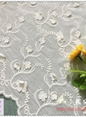 2019新款镂空电脑刺绣纯棉布料裙子衬衫衣服装汉服手工diy1036756