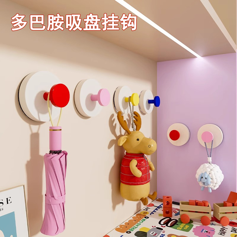 多巴胺吸盘挂钩浴室门后挂衣架卫生间挂毛巾厨房强力承重无痕粘贴
