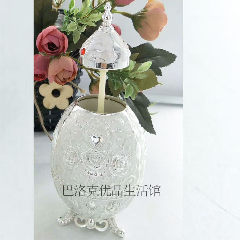 爆款欧式蛋型牙签盒合金城堡牙签罐创意多功能手压式自动按压式牙,餐饮具,牙签筒,淘宝优惠券,粉丝福利购,淘宝优惠卷