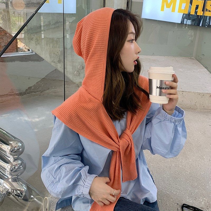 爆款韩国网红针织帽子围巾一体秋冬季打结披肩夏空调房百搭女搭肩,服饰配件/皮带/帽子/围巾,围巾/丝巾/披肩,淘宝优惠券,粉丝福利购,淘宝优惠卷