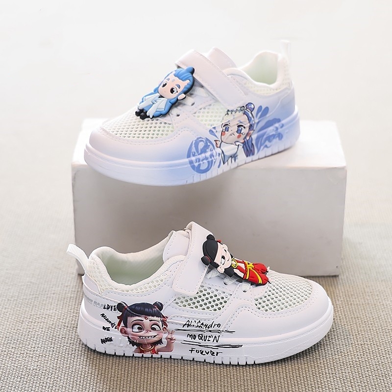 品牌哪吒敖炳儿童鸳鸯小白鞋2025