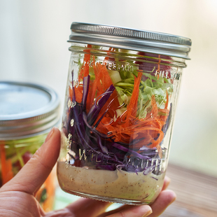 Mason Ball Jar梅森罐玻璃透明密封罐果汁饮料杯 梅森生活家