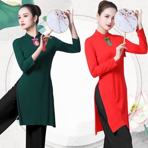 莫代尔中袖旗袍广场舞蹈