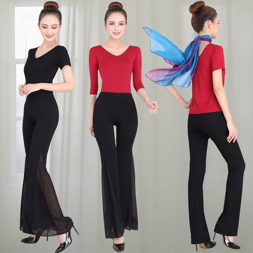 形体训练服装女套装带胸