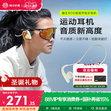 猫王XOG晃晃运动蓝牙耳机2024新款气传导无线跑步用不入耳挂耳式