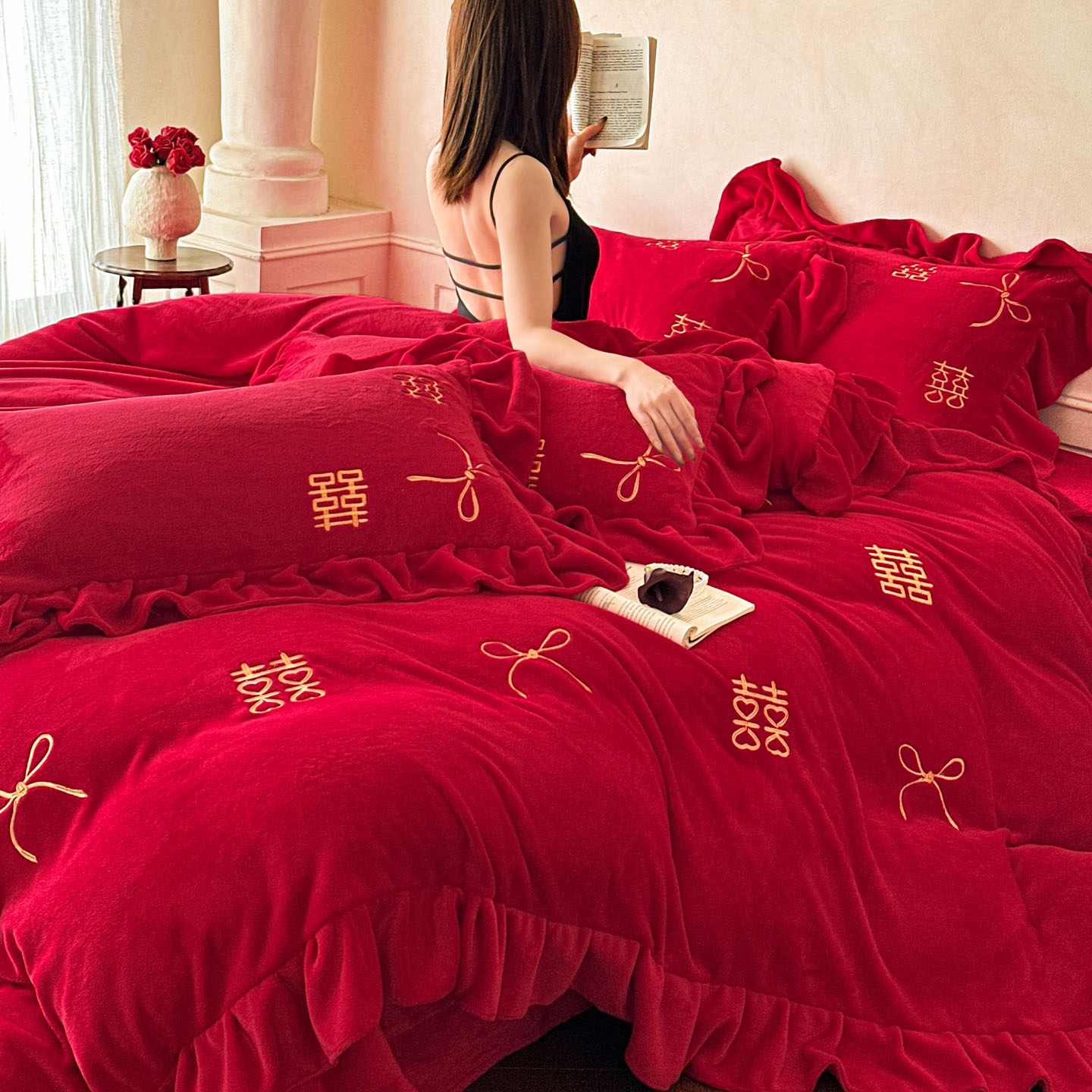 备婚推荐秋冬季牛奶绒结婚四件套