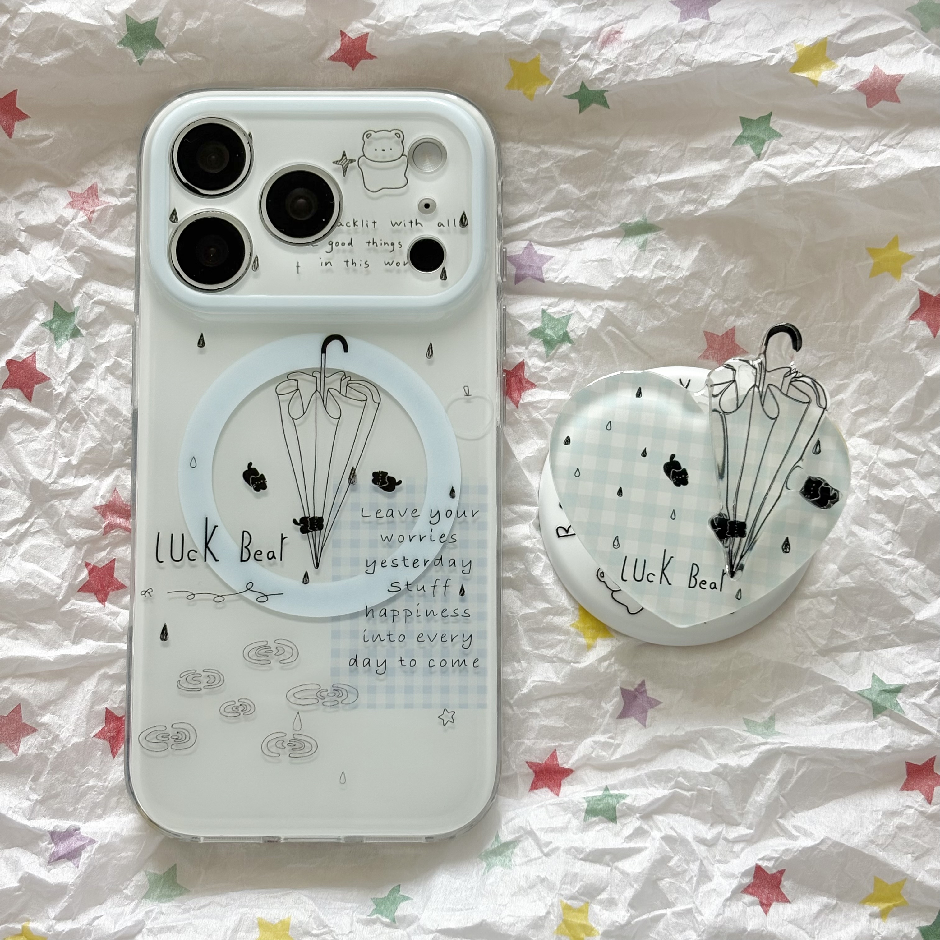 小黑猫磁吸支架防摔苹果手机壳