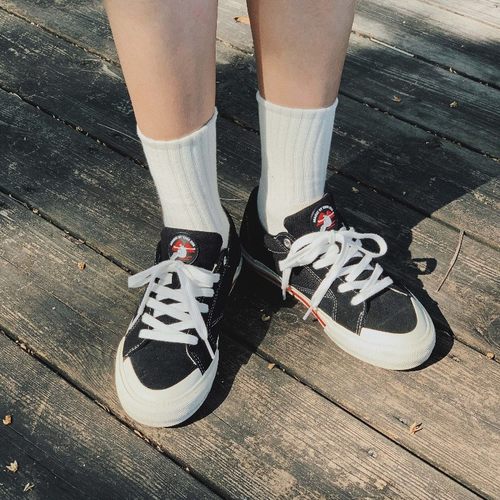 无驯滑板鞋黑色复古低帮耐磨减震